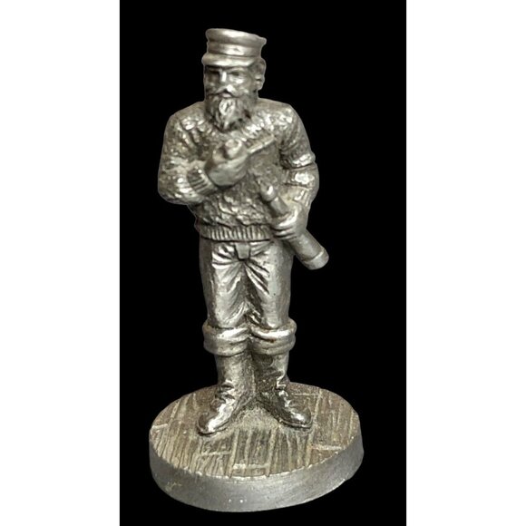 Hudson Fine Pewter Fishing Sea Captain Ahab Miniature Nautical Figurine Vintage - Picture 8 of 16